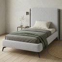 Ver imagem 4 de Cama Solteiro Pés Ferro Nami com Cabeceira Parise Linho Cinza Claro - Nexta Casa
