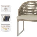 Ver imagem 4 de 4 Cadeira Noronha Aluminio Micro Pintura Champanhe, Tr. Telinha Corda Nautica Rami, Estofado - Bege