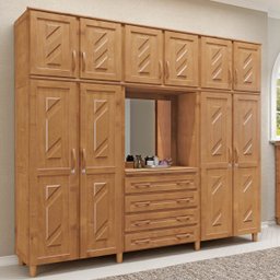 Guarda-roupa 10 Portas 4 Gavetas Capelinha Freijó Madeira Pinus - Cavazotto - 1