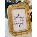 Ver imagem 1 de Porta Retrato Resina Trama Dourada 20,6x15,7x1,5