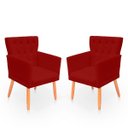 Ver imagem 1 de Kit com 2 Poltronas com Capitonê Clássica Confortável para Sala e Quarto Ana Suede