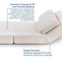 Ver imagem 7 de Sofá Cama sem Braço Reclinável Fold CabeCasa MadeiraOriginals Branco Bouclé Off-White