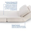 Ver imagem 7 de Sofá Cama sem Braço Reclinável Fold CabeCasa MadeiraOriginals Branco Bouclé Off-White