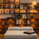 Ver imagem 3 de Sofá Cama sem Braço Reclinável Fold CabeCasa MadeiraOriginals Branco Bouclé Off-White