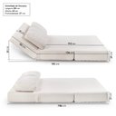 Ver imagem 6 de Sofá Cama sem Braço Reclinável Fold CabeCasa MadeiraOriginals Branco Bouclé Off-White