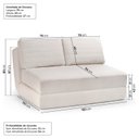 Ver imagem 5 de Sofá Cama sem Braço Reclinável Fold CabeCasa MadeiraOriginals Branco Bouclé Off-White