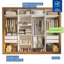 Ver imagem 4 de Guarda-roupa Casal Milano 4 Portas 4 Gavetas Carvalho - Minastex