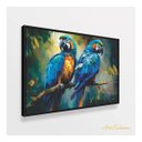 Ver imagem 2 de Quadro Casal de Araras Azul Arte Vibrante Tela Canvas 123x83