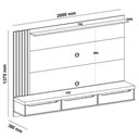 Ver imagem 3 de Painel Suspenso Tv 75 Pol 200 Cm 4584 Carvalho Menta Arly Carvalho Menta