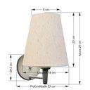 Ver imagem 2 de Kit-2 Arandela Cone Md-2007 Base Branco Cúpula em Tecido 20-08x18cm Linho Bege - Bivolt