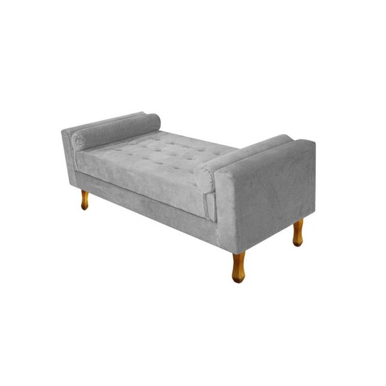 Recamier Félix Casal 140cm Suede Cinza - Doce Sonho Móveis