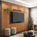Ver imagem 3 de Painel para Tv Ripado 250x184cm para Tv 75 Supremo 1.8 Patrimar Cinamomo
