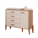 Ver imagem 1 de Comoda Quarto Infantil Iris com 4 Gavetas e 1 Porta Naturale/off White