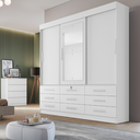 Ver imagem 2 de Guarda Roupa Casal Buriti com Espelho 9 Gavetas Branco