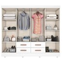 Ver imagem 2 de Guarda Roupa Casal Porto 8 Portas Branco - Móveis Leão