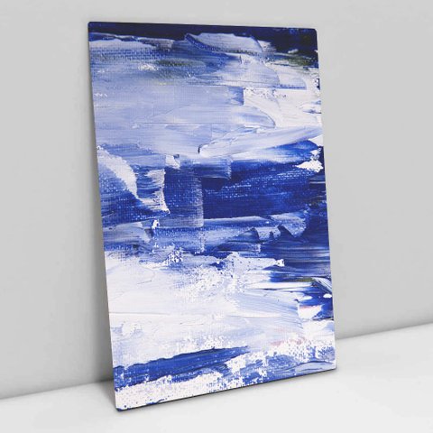 Quadro Decorativo em Canvas Abstrato Mar Azul TaColado Borda Infinita 60 x 40cm