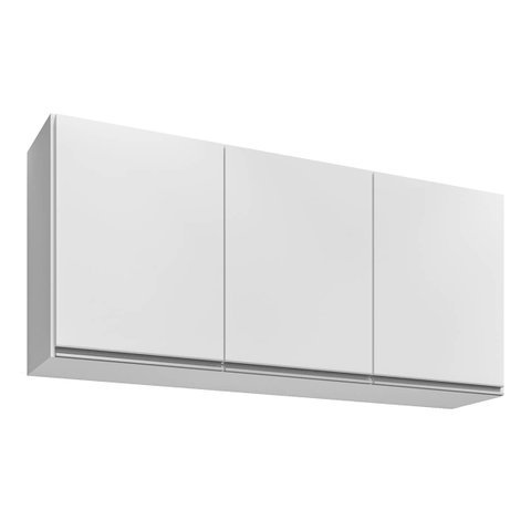 Armário Aéreo 1,20m com 3 Portas Cozinha Área de Serviço Valentina Branco