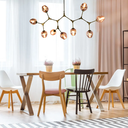 Ver imagem 2 de Pendente Orbe Dourado e Champagne (c)150cm (l)40cm (a)95cm 9xe27 360w - Ky001lg