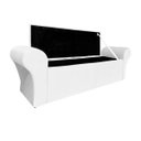 Ver imagem 3 de Recamier Baú Calçadeira Quarto Queen 158cm Barcelona:corino Branco