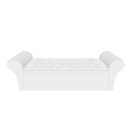 Ver imagem 1 de Recamier Baú Calçadeira Quarto Queen 158cm Barcelona:corino Branco