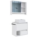 Ver imagem 1 de Conjunto Armario e Gabinete com Cuba 60cm Branco Proddy