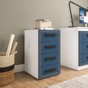 Ver imagem 1 de Gaveteiro Valência para Escritório 4 Gavetas 40x71cm Azul/Branco 250692