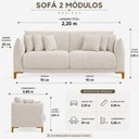 Ver imagem 4 de Sofá Living Nevada 3 Lugares 2,20m Linho Névoa