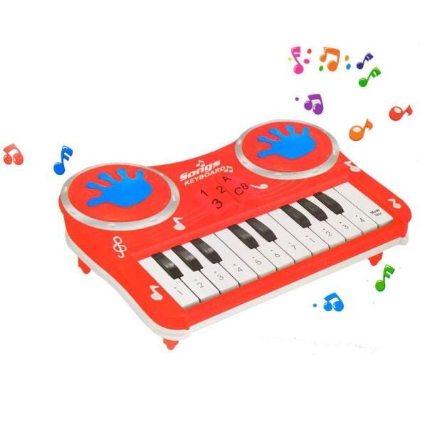Pianinho Infantil Educativo Piano Do Ré Mi Musical Vermelho - 3