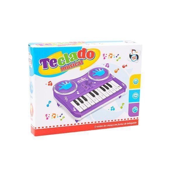 Teclado Piano Musical Brinquedo Infantil Divertido Som Luzes Carrossel
