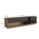 Ver imagem 5 de Rack para TV até 65 Polegadas 180cm MDP com LED e 3 Gavetas Mel Grafite Multimóveis