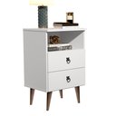Ver imagem 2 de Mesa de Cabeceira Madri 2 Gavetas com Nicho Pés Retro Branco