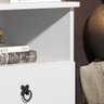 Mesa de Cabeceira Madri 2 Gavetas com Nicho Pés Retro Branco - 3