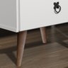Mesa de Cabeceira Madri 2 Gavetas com Nicho Pés Retro Branco - 4