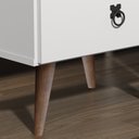 Ver imagem 4 de Mesa de Cabeceira Madri 2 Gavetas com Nicho Pés Retro Branco