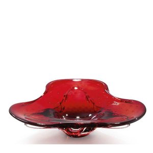 Centro de Mesa em Cristal Murano Vermelho - São Marcos 44cm
