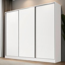 Guarda-roupa Casal 100% Mdf Madesa Nantes 3 Portas de Correr Branco - 1