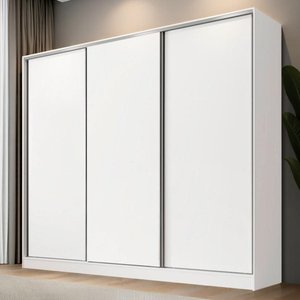 Guarda-roupa Casal 100% Mdf Madesa Nantes 3 Portas de Correr Branco