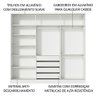 Guarda-roupa Casal 100% Mdf Madesa Nantes 3 Portas de Correr Branco - 5