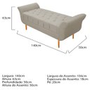 Ver imagem 4 de Recamier Estofado Ari 140 cm Casal Suede Bege - Doce Sonho Móveis