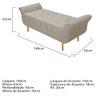 Recamier Estofado Ari 140 cm Casal Suede Bege - Doce Sonho Móveis - 4