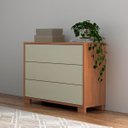 Ver imagem 1 de Cômoda Mdf 105cm com 3 Gavetas Freijó/off White Tw54