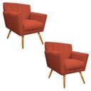 Ver imagem 1 de Kit 2 Poltronas Laura Palito Mel Suede Terracota - Doce Sonho Móveis