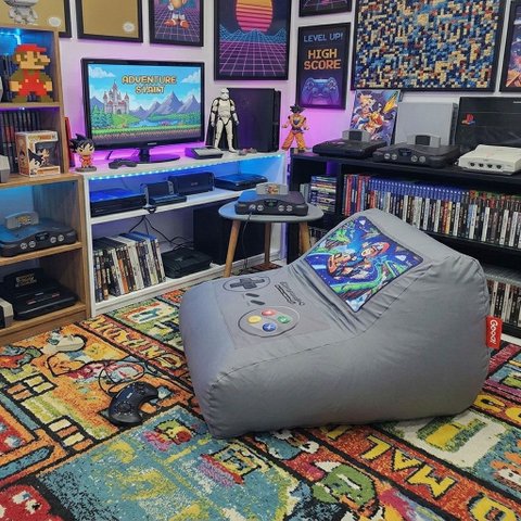 Puff Gamepad Sensorial e Ergonômico com Enchimento de Pérolas 3mm Pufe Macio