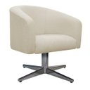 Ver imagem 1 de Poltrona Luiza Base Giratória de Metal Linho Bege - Doce Sonho Móveis