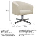 Ver imagem 4 de Poltrona Luiza Base Giratória de Metal Linho Bege - Doce Sonho Móveis