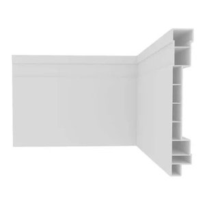 Moldura Roda Pé Rodapé Branco Pvc 10 Cm - Kit 10 Metros