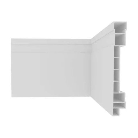 Moldura Roda Pé Rodapé Branco Pvc 10 Cm - Kit 10 Metros
