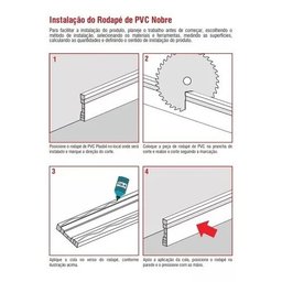 Moldura Roda Pé Rodapé Branco Pvc 10 Cm - Kit 10 Metros - 3
