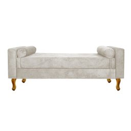 Recamier Félix King Size 195cm Suede Bege - Doce Sonho Móveis - 2