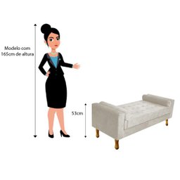 Recamier Félix King Size 195cm Suede Bege - Doce Sonho Móveis - 5